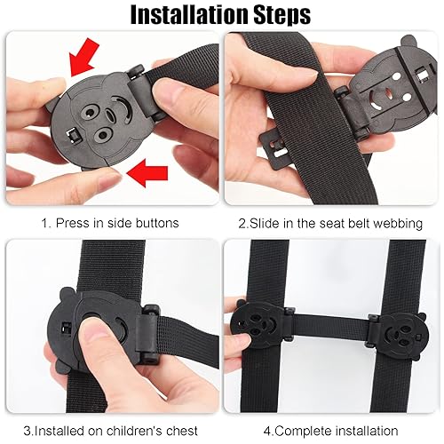 Anti Escape Buckle Lock Clip Baby Harness Chest Clip, Baby Safety Strap Prevent Children/Kids(Under 1.5 Years Old) Taking Their Arms Out of High Chairs/Strollers/Baby Reins(2 Pack) - Jamouz