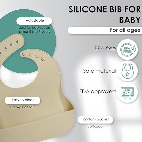 Bluet B- Silicone Baby Feeding Set - Baby Led Weaning Supplies - Baby Spoons, Suction Bowl - Plate - Baby Utensils Set - Silicone Feeding Set for Baby First Foods, Infant Eating - 8pcs - Purple - Jamouz