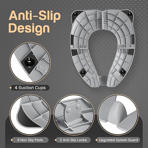 Baby Proof Me Potty Training Seat Travel – Foldable Potty Training Seat Cover for Toddlers, Portable Toddler Toilet Seat, Travel Potty Seat, Folding Toilet Seat for Kids, and Toddler Toilet Seat Cover - Jamouz