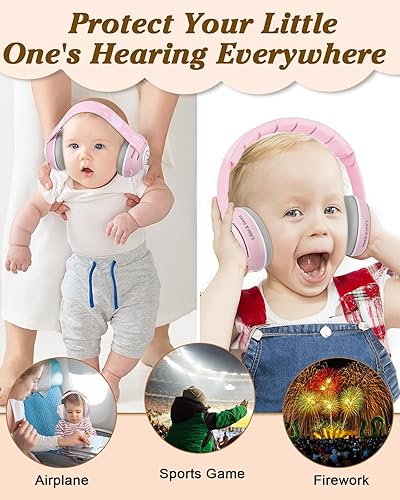 Lilian&Gema 2-in-1 Baby Ear Muffs Noise Protection, Noise Cancelling Headphones for Baby & Toddler up to 4 Years - Jamouz