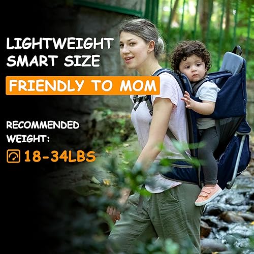 WIPHA Lightweight Baby Backpack Carrier for Women, Ergonomic Safe Toddler Hiking Backpack Carrier with Large Storage Space, Luxury Comfortable Baby Carrier Backpack - Jamouz