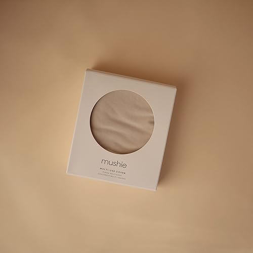 mushie Baby Car Seat Canopy Cover | Breathable & Stretchy Multi Use Cover for Breastfeeding, Nursing, High Chair, Shopping Cart, Strollers (Fog) - Jamouz