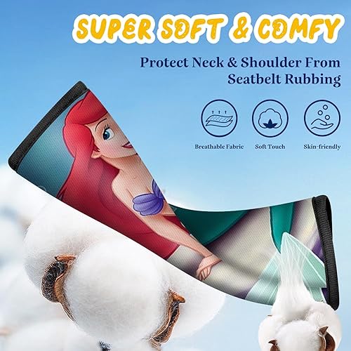 Akkya 2 Pack Seat Belt Cover Pad Seatbelt Covers Cushion Car Seat Strap Pads for Kids Carseat Shoulder Strap Belt Protector Cute Funny Cartoon Stroller Shoulder Cushion Children Car Seat Accessories - Jamouz