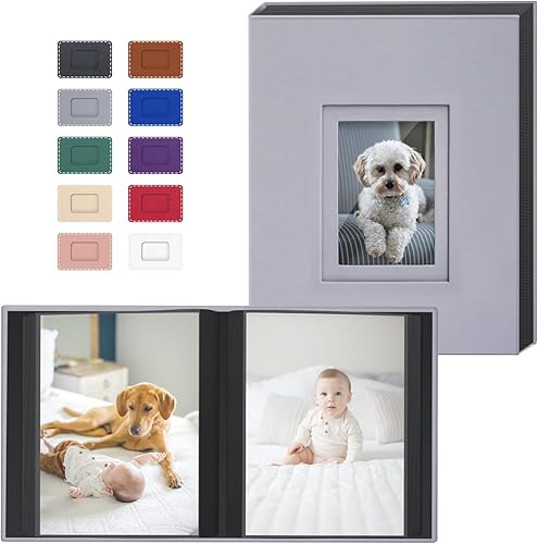 Popotop Photo Album 4x6 300 Pockets with Leather Hardcover Cover, Small Photo Album Holder Book with 50Pcs Pages for Family Travel Wedding Baby Gifts - Jamouz