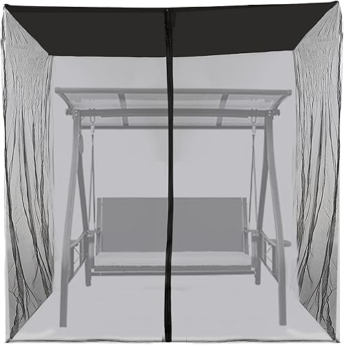 Lixada Outdoor Swing Chair Mesh Net Ultra Large Mosquito Net Zipper Closure Netting Curtain Water Resistant Patio Seater Mesh Canopy Cover - Jamouz