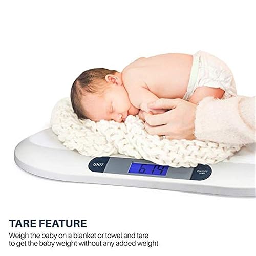 20KG/44LBS Electronic Digital Baby Weighing Scale Measure Infant/Baby/Pet Weight Accurately, Precision of 10g, Length 55cm, Large LCD Display, Weight Measure Tool White - Jamouz