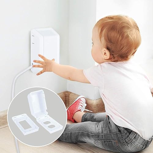 EUDEMON Baby Safety Electrical Outlet Cover Box Childproof Large Plug Cover for Babyproofing Outlets Easy to Install & Use (1 Pack,Transparent) - Jamouz