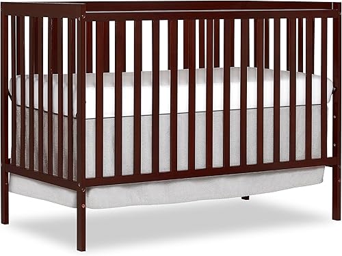 Synergy 5-In-1 Convertible Crib In White, made of New Zealand Pine wood, JPMA & Greenguard Gold Certified, features 3 mattress height settings - Jamouz