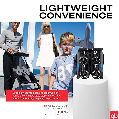 gb Pockit Air All Terrain Ultra Compact Lightweight Travel Stroller with Breathable Fabric in Velvet Black - Jamouz