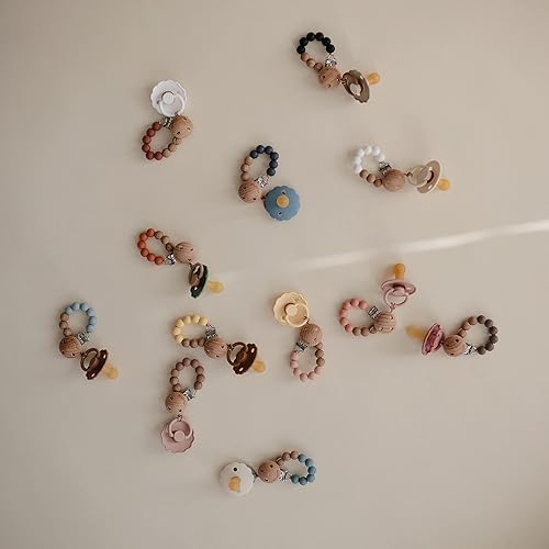 mushie 100% Silicone Baby Pacifier Clip BPA Free | Eva (Mauve) - Jamouz