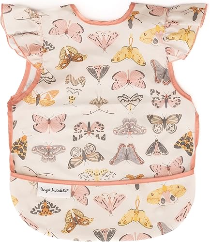 Tiny Twinkle Mess Proof Baby Bib - Waterproof Toddler and Baby Apron Bib - Machine Washable - PFAS and BPA Free - Jamouz