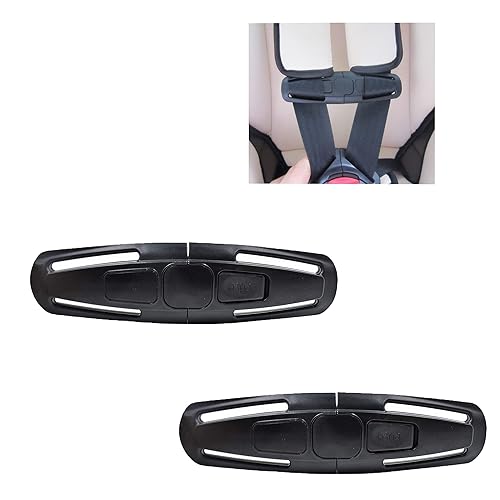 Seat Chest Harness Clip Seat Safety Belt Clip Buckle Lock Stroller Chest Clip Universal Replacement for Baby and Kids Trend, Adjustable Guard (Black) - Jamouz