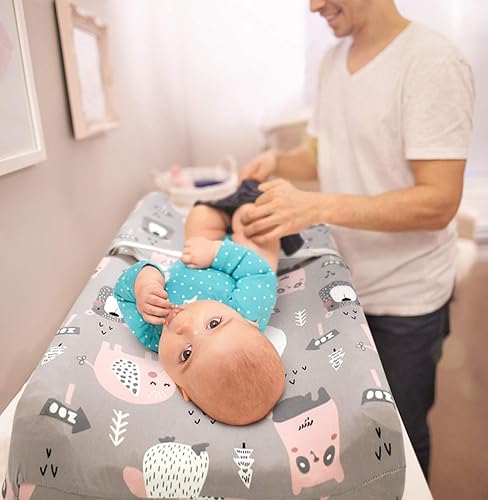 Stretchy Changing Pad Covers for Boys Girls,2 Pack Jersey Knit,Elephant & Whale - Jamouz