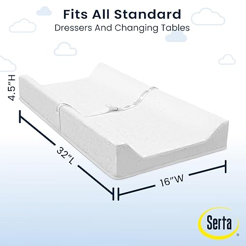 Serta Foam Contoured Changing Pad with Waterproof Cover - Jamouz