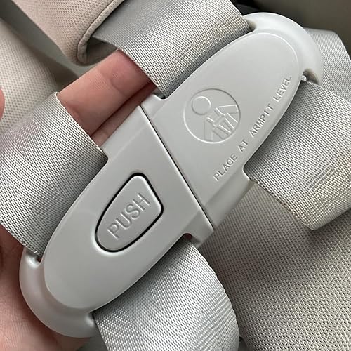 Universal Child Car Seat Chest Harness Clip Universal Safer Belt Clip Buckle Lock Stroller Chest Clip Adjustable Guard for Baby and Kids (Black) - Jamouz