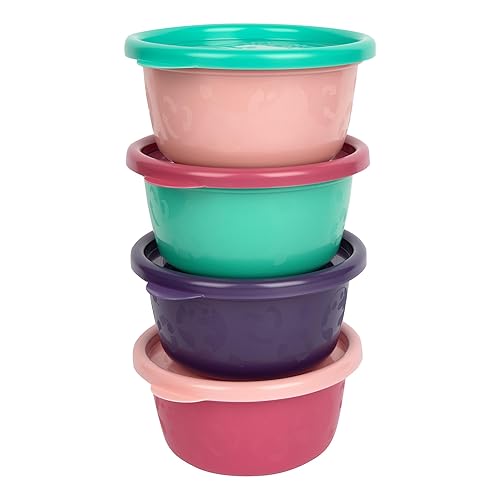 The First Years GreenGrown Reusable Bowls with Lids – Toddler Snack Bowl – 8 Pack – Pink/Purple/Teal - Jamouz