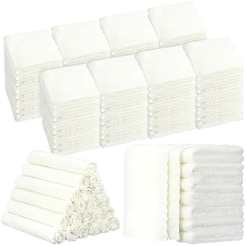 100 Pack Baby Washcloths Bulk 10 x 10 Inch Microfiber Coral Fleece Baby Face Towels Absorbent and Soft Baby Wash Cloths for Newborns Infants and Toddlers (White) - Jamouz