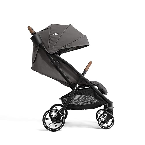 Joie Nutmeg Compact Travel Stroller – Lightweight, with One-Hand Fold, Multi-Position Recline – Newborn to Toddler Travel-Friendly Design (Shale) - Jamouz