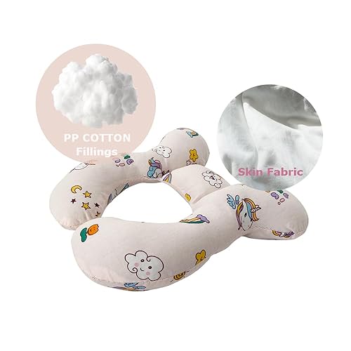 Baby Neck Pillows, Comfortable Baby Travel Head Neck Support Pillow for Car Seat Stroller Pushchair, Soft PP Cotton Travel Pillow for 0-1 Year Old Toddler Infant Newborn, Unicorn - Jamouz