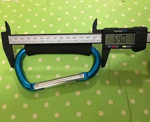 2X Carabiner Hook - 5.4' Large Aluminum D-Style Carry Handle with Sponge for Shopping Bags Handbag Tote Stroller Carrying - Jamouz