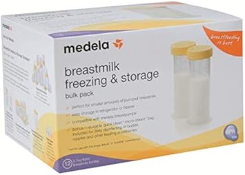 Medela Breast Milk Storage Bottles, 2.7 Ounce Containers, Leak Proof Lids, Breastmilk Freezer or Refrigerator Storage, Made Without BPA , 12 Count (Pack of 1 ) - Jamouz
