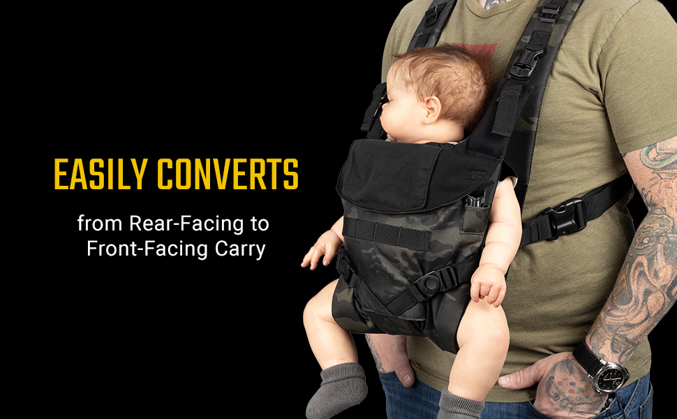 Baby carrier with baby front-facing