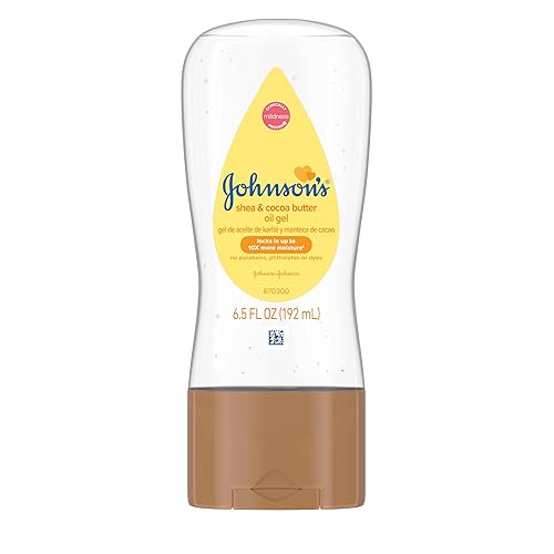 Johnson's Baby Oil, Mineral Oil Enriched with Shea & Cocoa Butter to Prevent Moisture Loss, Hypoallergenic, 20 fl. oz - Jamouz