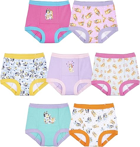 Bluey Unisex Baby  Exclusive 7-Pack Potty Training Pants with Stickers and Success Chart, Sizes 18 M, 2t, 3t & 4t - Jamouz