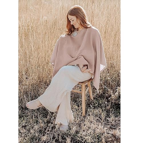 Konssy Muslin Nursing Cover for Breastfeeding, 360° Full Privacy Breathable 100% Cotton Breastfeeding Cover, Multi-use Carseat Canopy - Jamouz