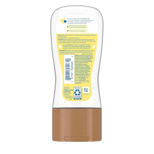 Johnson's Baby Oil, Mineral Oil Enriched with Shea & Cocoa Butter to Prevent Moisture Loss, Hypoallergenic, 20 fl. oz - Jamouz