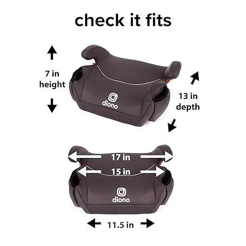 Diono Solana, No Latch, Pack of 2 Backless Booster Car Seats, Lightweight, Machine Washable Covers, Cup Holders, Black - Jamouz