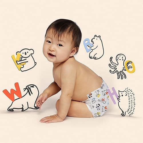 Hello Bello Premium Diapers Size 4, Honeysuckle Designs, 58ct Club Box, Hypoallergenic and Extra Absorbent - Jamouz