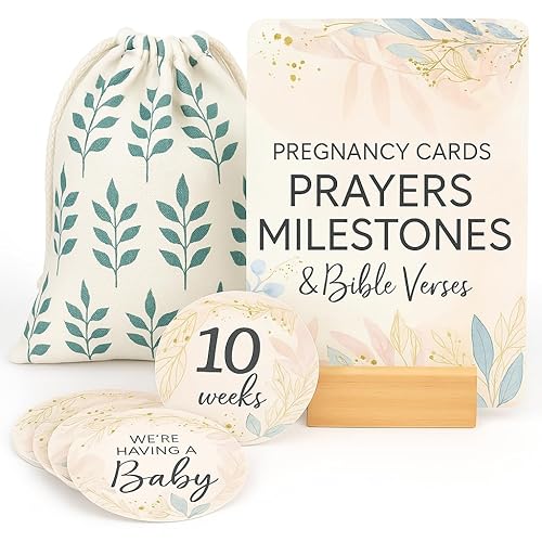 Trimester Pregnancy Must Haves - Essential Gift Set for First Time Moms, Healthy Pregnancy, Prayer Cards for Pregnant Women, Mama to Be, Expecting Parents Unique Gifts, Early Pregnancy Reveal - Jamouz