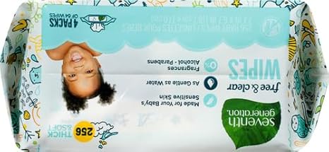 Seventh Generation Baby Wipes Sensitive Protection with Snap Seal Diaper Wipes 768 Count - Jamouz
