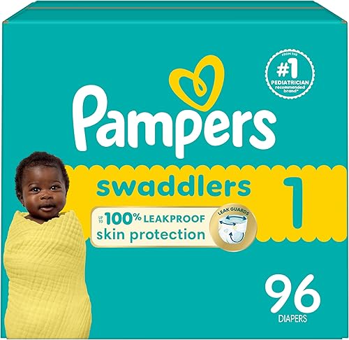 Pampers Swaddlers Diapers Preemie - Size P1, 27 Count, Ultra Soft Disposable Baby Diapers (Pack of 4) - Jamouz