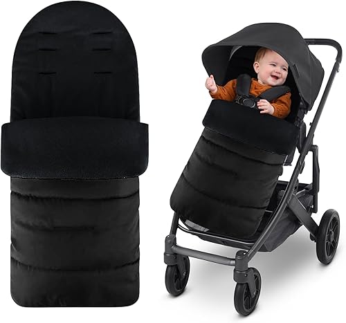 Universal Baby Footmuff for Strollers,Winter Warm Baby Stroller Bunting Bag,Waterproof and Windproof Winter Sleeping Bag with Coral Fleece Lining, Baby Bunting Bags for Most Strollers,Prams - Jamouz