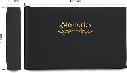 Holoary Small 4x6 Photo Album, Linen Hard Cover, Holds 50 Photos, Black Page Traditional Book Bound, Mini Brag Book Baby Album, Ideal For Wedding, Family Pictures, Gifts, Anniversary (Sky blue) - Jamouz