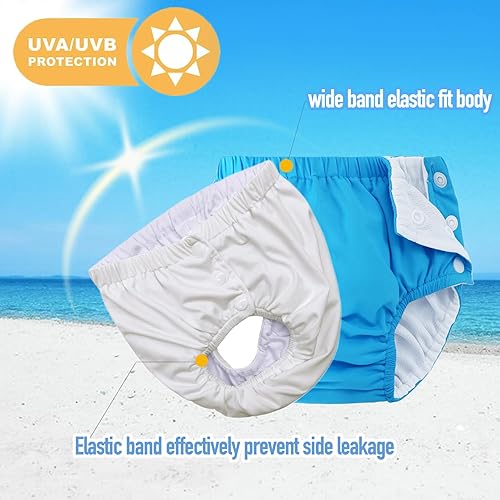 Baby Newborn Reusable Swim Diapers Washable Toddler Swim Diaper Unisex Infant Swimming Diapers Hot Pink, 6-18 Months - Jamouz