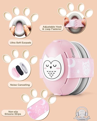 Lilian&Gema 2-in-1 Baby Ear Muffs Noise Protection, Noise Cancelling Headphones for Baby & Toddler up to 4 Years - Jamouz