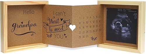 Pregnancy Announcement for Grandparents, Grandparents Baby Announcement Ideas Sonogram Picture Frame Wooden Keepsake Box, First Time Grandparents Gift - Jamouz