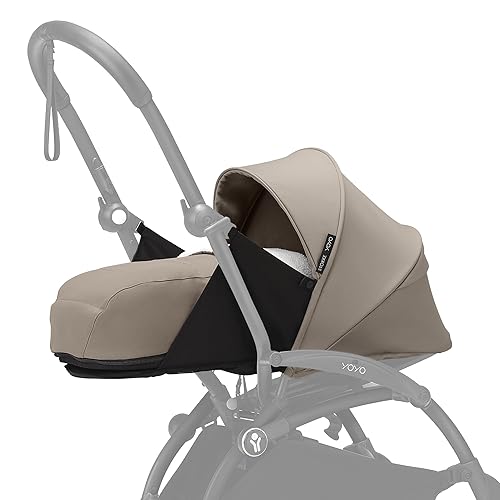 Stokke YOYO 0+ Newborn Pack, Taupe - Includes Mattress, Extendable Canopy & Five-Point Harness - Requires YOYO3 Frame (Sold Separately) - Jamouz