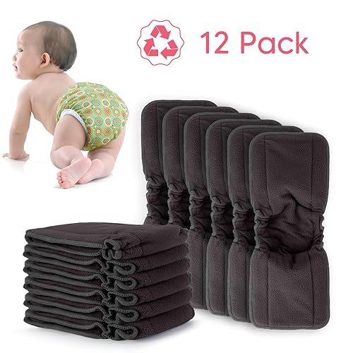Damero 5-Layer Reusable Diapers Baby Inserts, 12PCS Cloth Diaper Inserts with an Extra Storage Bag - Jamouz