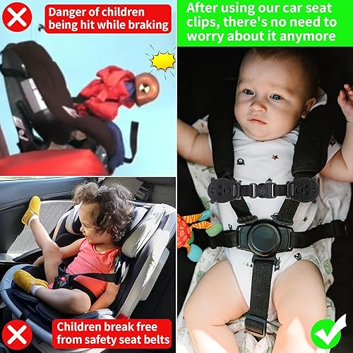 Anti Escape Baby Harness Chest Clip, Prevent Children/Kids Taking Their Arms Out of High Chairs/Strollers/Baby Reins(2 Pack) - Jamouz