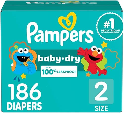 Pampers Diapers - Baby Dry - Size 1, 44 Count, Absorbent Disposable Infant Diaper (Packaging May Vary) - Jamouz