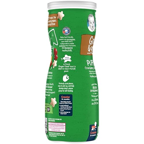 Gerber Baby Snacks, Organic Puffs, Peach, Baby Food, 1.48 Ounce (Pack of 6) - Jamouz