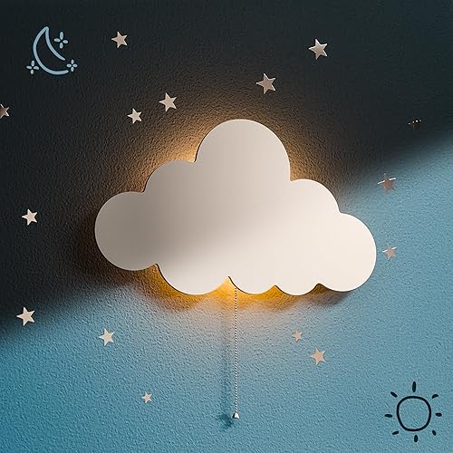 Tip perk 2 Pack Cloud Light - Floating Cloud Wall Lamp for Nursery | Cute Floating Cloud Lamp for Kids Bedroom | Battery-Operated Hanging Cloud Night Lights for Bedroom | Cloud Lamp for Baby Nursery - Jamouz