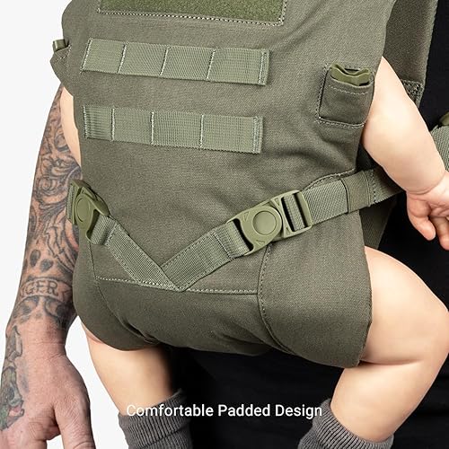 TBG - Mens Tactical Baby Carrier for Infants and Toddlers 8-33 lbs - Compact (Black Camo) - Jamouz