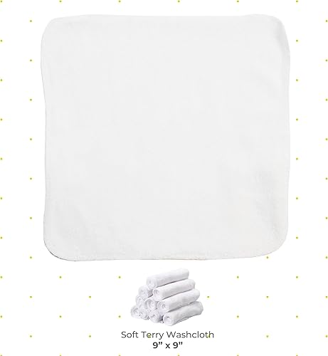 Spasilk Washcloth Wipes Set for Newborn Boys and Girls, Soft Terry Washcloth Set, Pack of 10, Blue - Jamouz