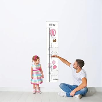 Personalized Kids Canvas Growth Chart, Height Chart, Growth Chart Banner, Train - Jamouz