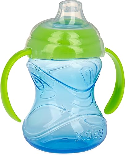 Nuby Clik-It Soft Spout No-Spill Training Sippy Cup with Handles - (3-Pack) 10 Oz - 4+ Months - Neutral - Jamouz